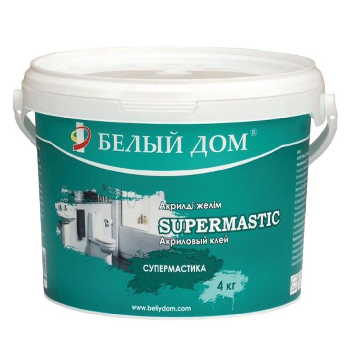 Клей акриловый Белый Дом SUPERMASTIC 4 кг Клей акриловый Белый Дом SUPERMASTIC 4 кг