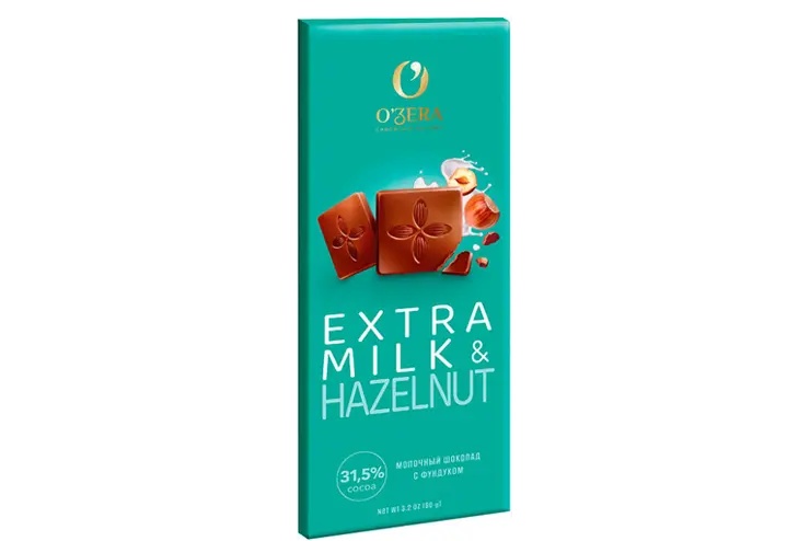 Шоколад молочный O'Zera Extra milk & Hazelnut 90г