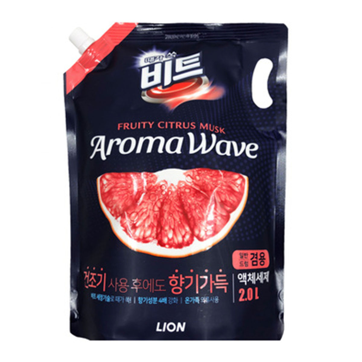 Средство для стирки CJ LION AROMA WAVE жидкое концентрированное 2 л Грейпфрут мягкая упаковка