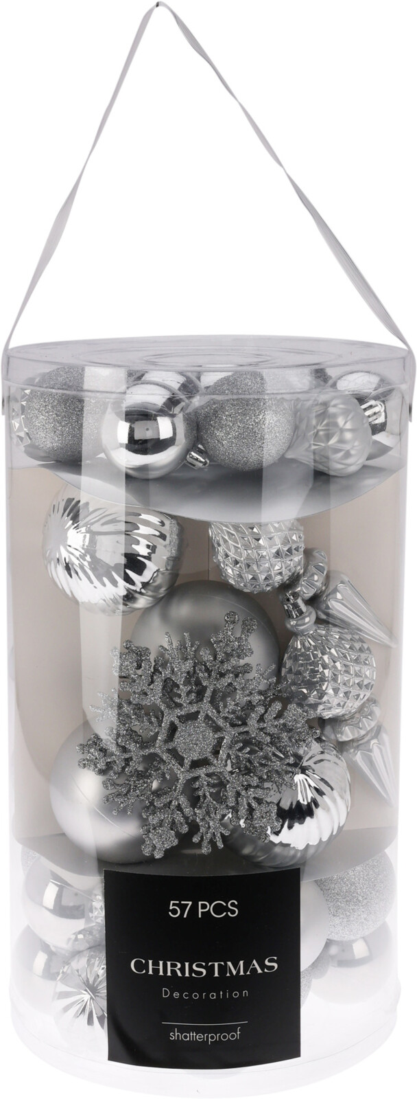 Набор елочных украшений 57 предметов, серебро CAN304010 К