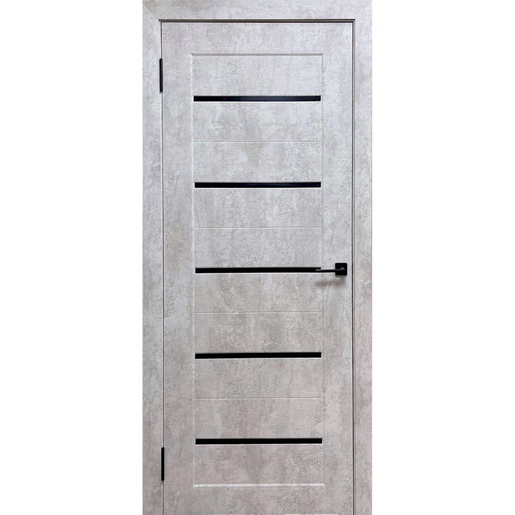 Дверное полотно остекленное Астра Бетон (ст.черное) 800мм