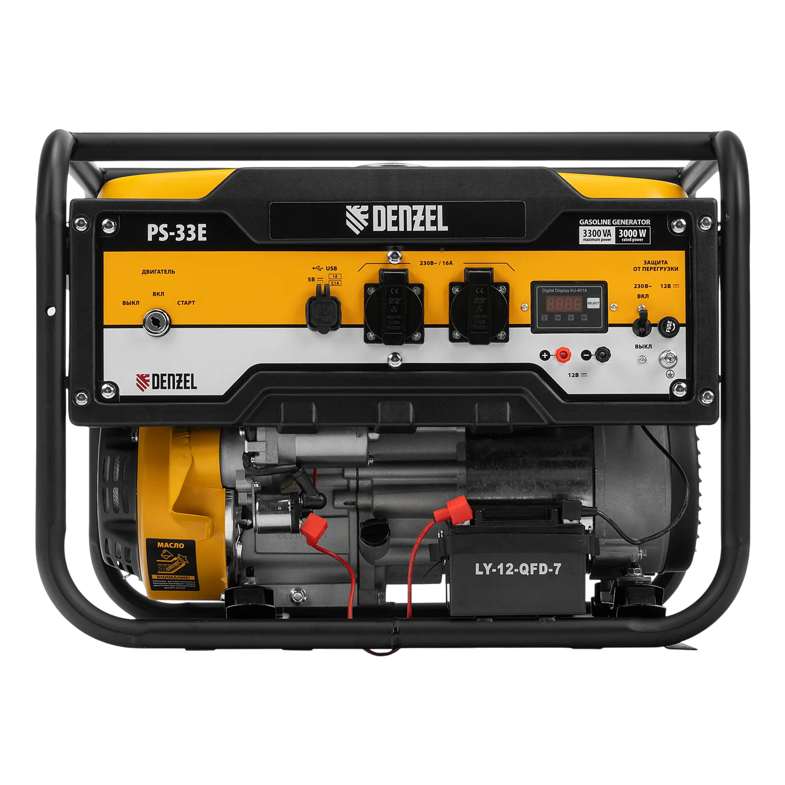 Генератор бензиновый PS-33E, 3,3 кВт, 230В, 15 л, электростартер// Denzel