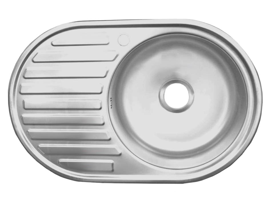 Мойка ZEUS 7750-Е 77*50*16 (0.6) овальная правая "В"