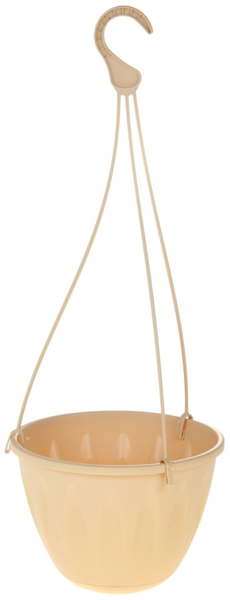 Кашпо IDEA АЛИЦИЯ подвесное D250мм с поддоном белая глина