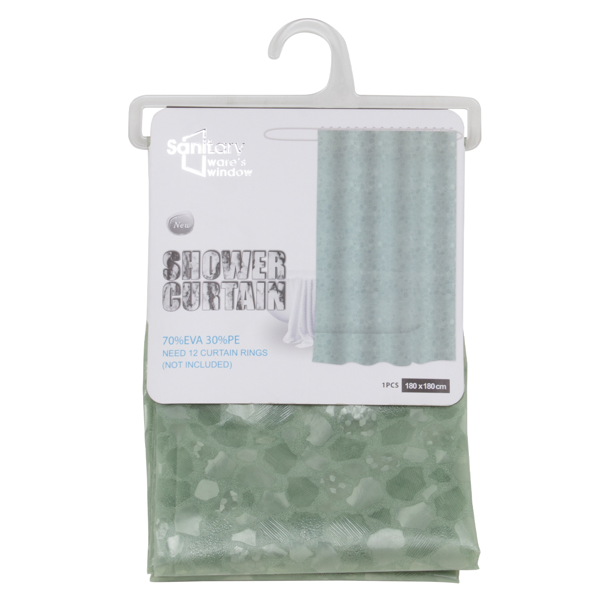 Штора для ванной комнаты Sanitary 180х180 см Eva мята 3160 CN