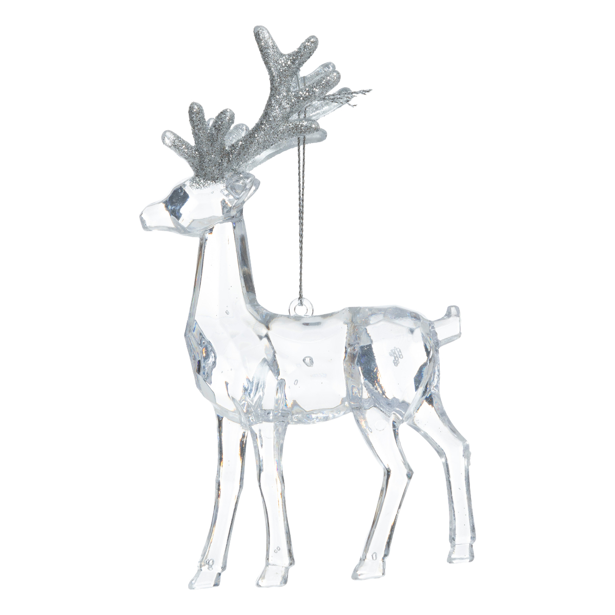 Украшение подвесное Прозрачный олень Feeric Зачарованный сад 7,5х15 см пластик 198912