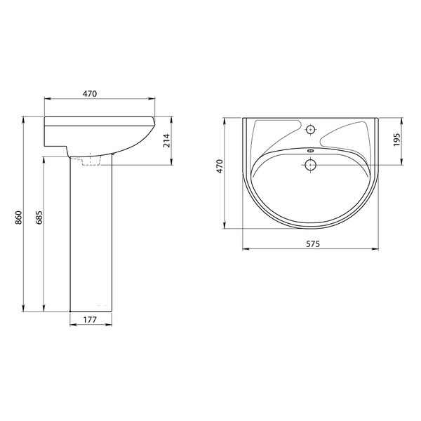 Умывальник Santeri Вест белый (Воротынск) арт.131118S0011B0