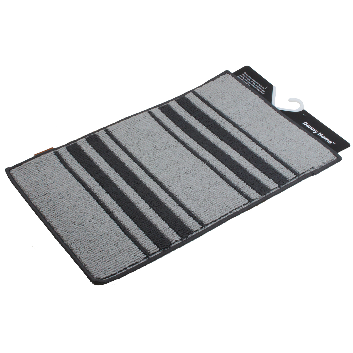 Коврик для ванной комнаты 50х80 см DH серый в черную полоску RM02-03