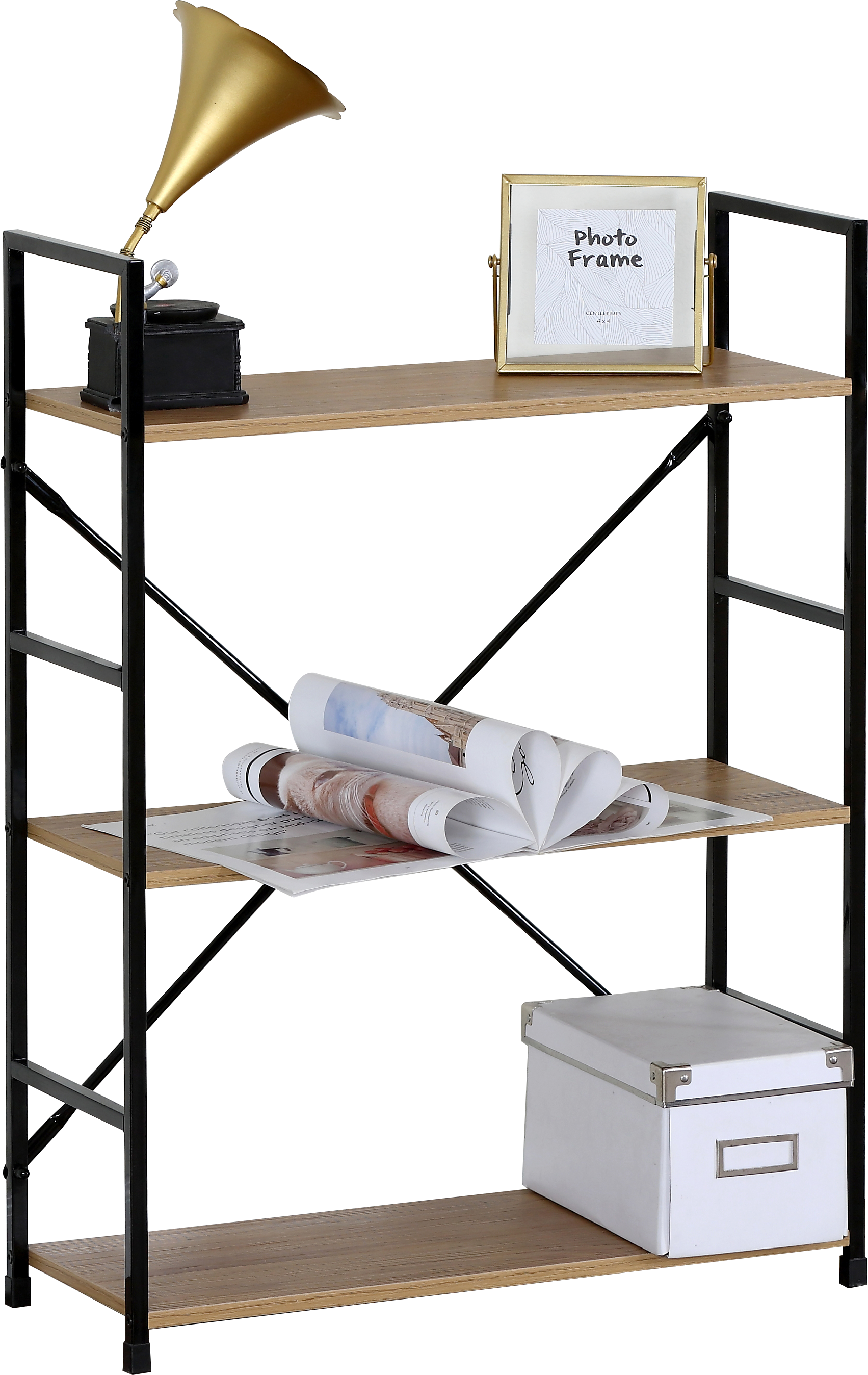 Стеллаж металлический GDX в стиле Лофт 3 полки 58,6х23,5х80 см CN