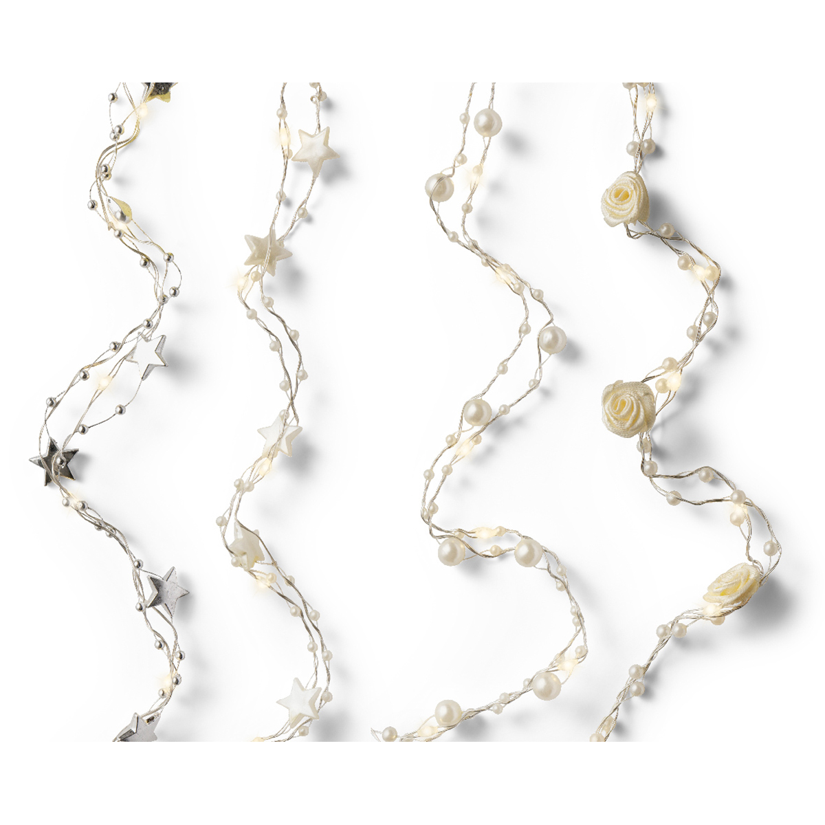 Микрогирлянда LED с декором 190 см 4 вида в ассорт. на батарейках 3хAA (в кпл.не входит)482346 Kmg