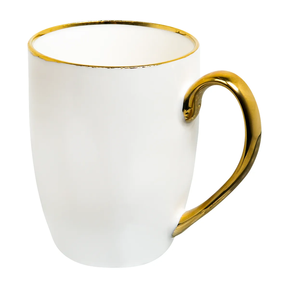 Кружка керамическая 350 мл  с золотой каймой SDM001-G PRC