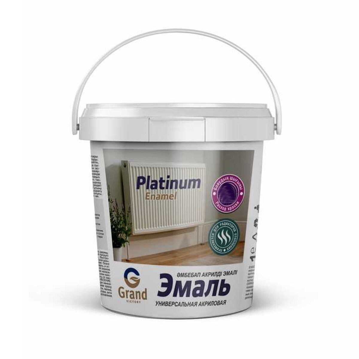 Эмаль акриловая универсальная "Platinum Enamel" 3кг (матовая белая)