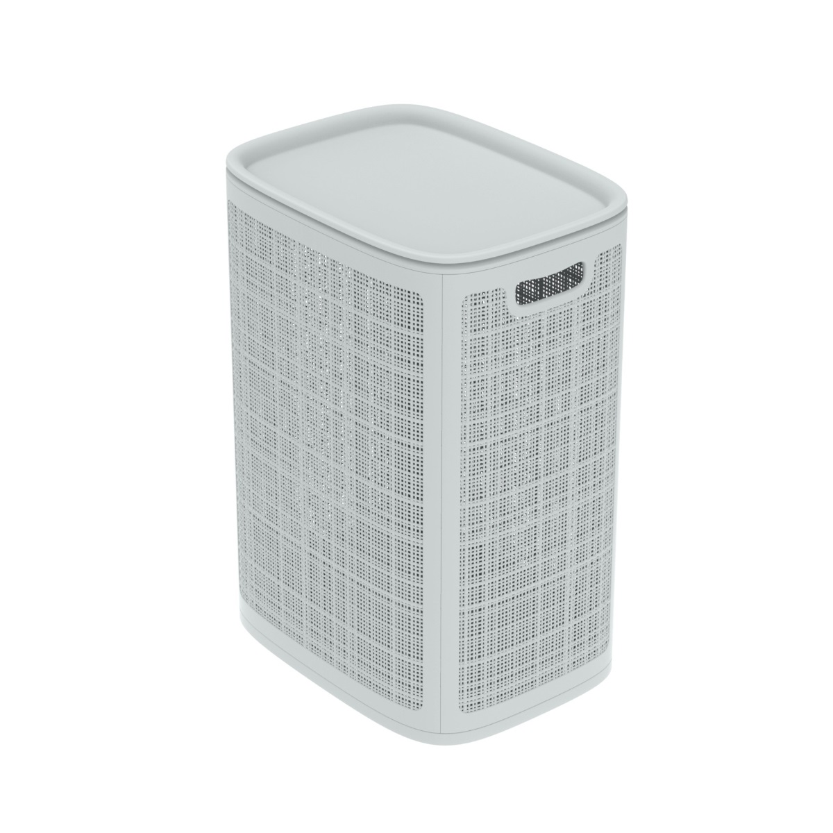 Корзина Альт-Пласт Лён для белья с крышкой плетёная 75л серый АП 373