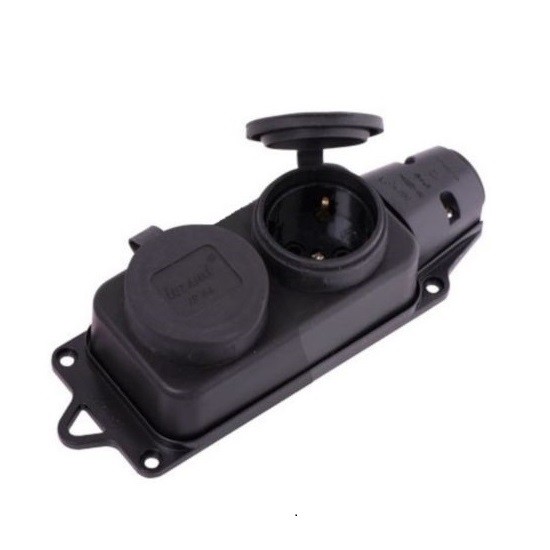 Розетка о/у двойная 2Р+РЕ 1*16А LEZARD 106 0400 0110/110