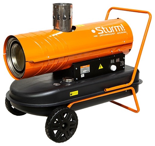 Пушка тепловая дизельная Sturm! DKH20CH непр.нагр.,20кВт,560м3/ч,потребл.1,5л/ч,бак 33л,колеса