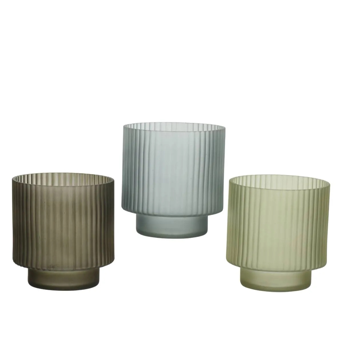 Подсвечник стеклянный Kaemingk 12х12,3 см 3 цвета в ассортименте 858454