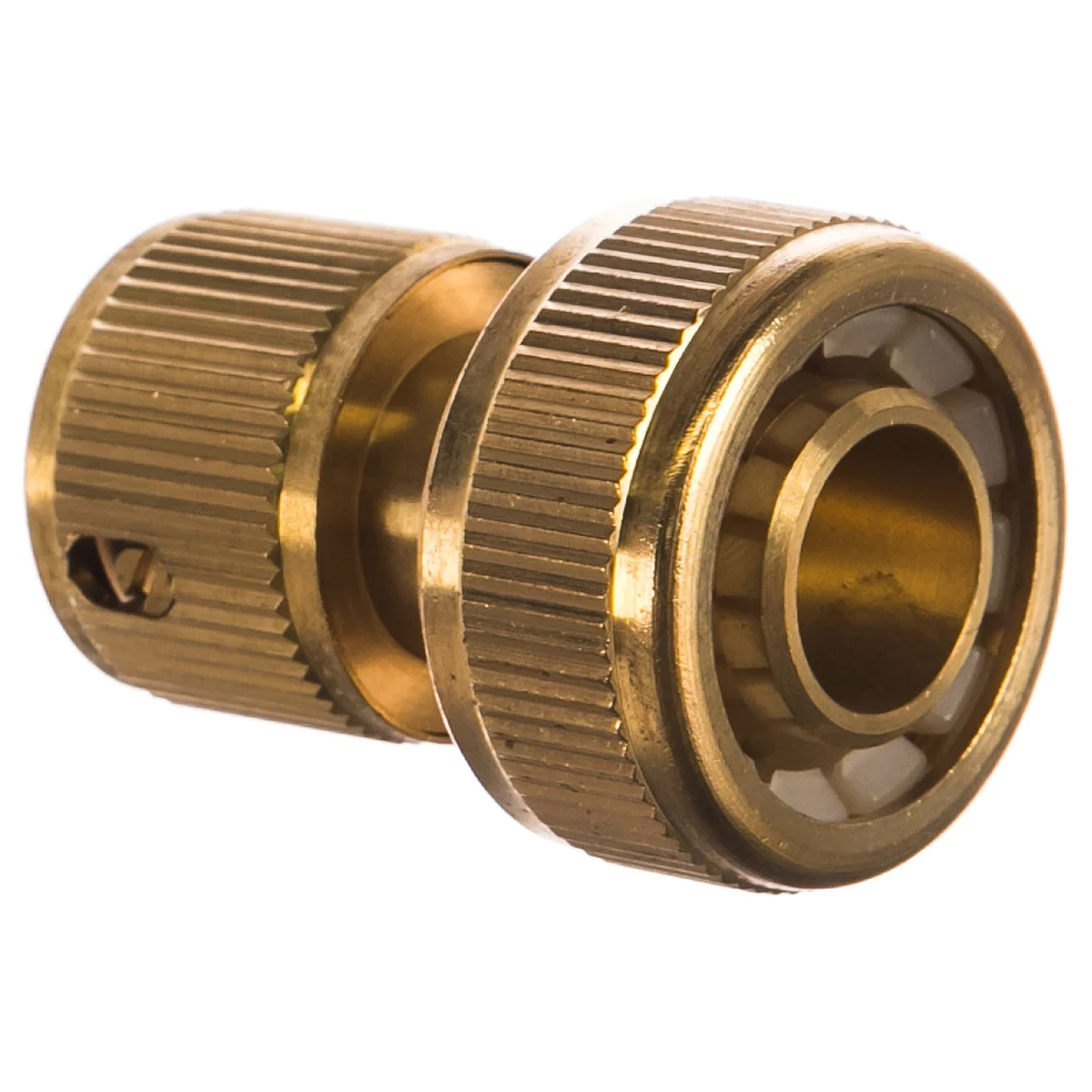 Соединитель латунный быстросъемный для шланга 3/4", аквастоп// Palisad