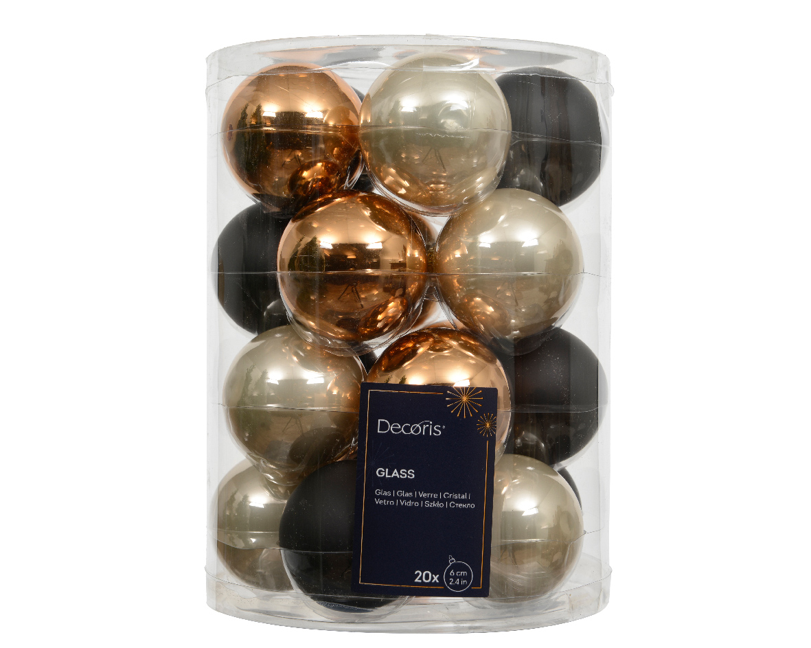 Набор елочных шаров 20 шт х6 см стекло, black/colour 142184 Kmg