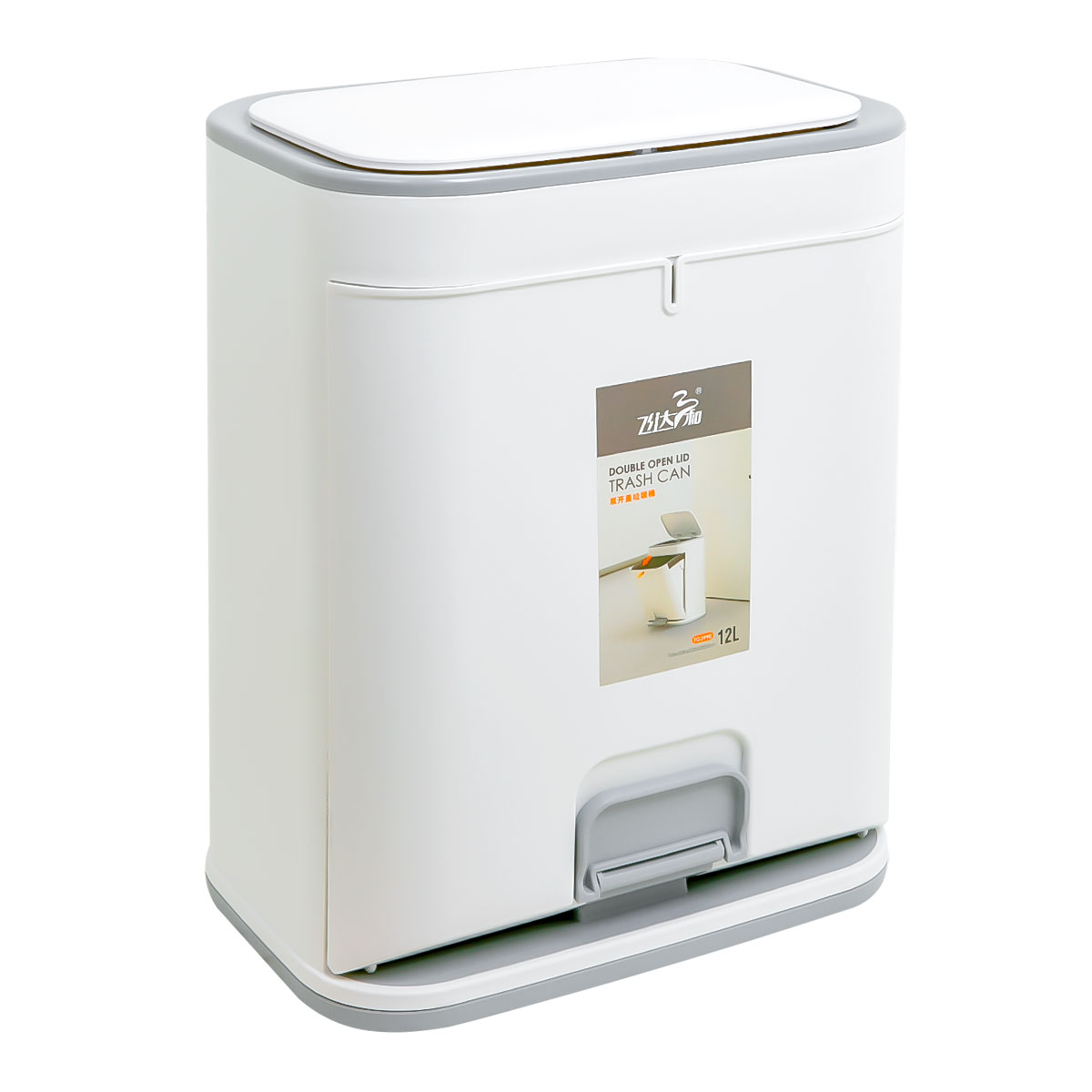 Контейнер для мусора с педалью Double Open 12л TG3990 PRC