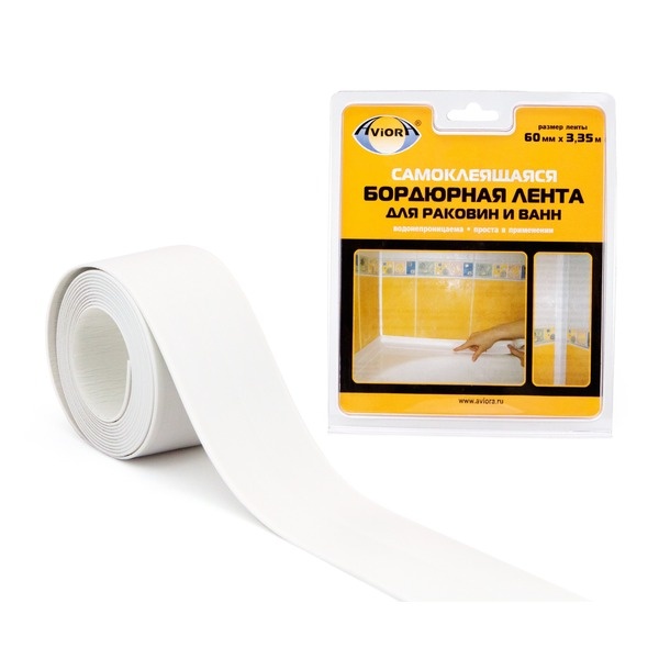 Лента Бордюрная для раковин и ванн самоклеящаяся 60мм*3,35м АVIORA/8 арт.302-033