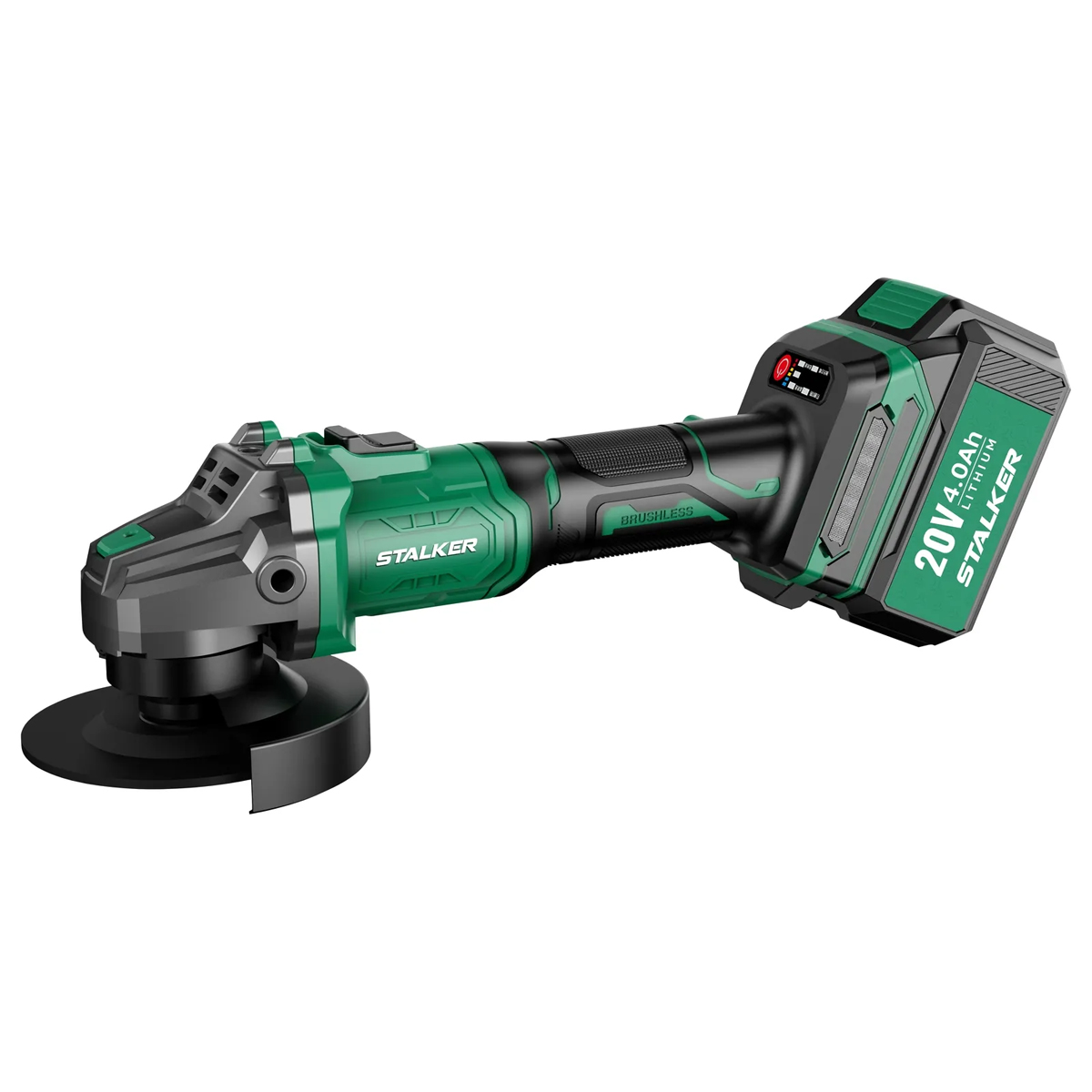 Шлиф машина бесщеточная аккумуляторная угловая  STALKER AG20-125 Li BL