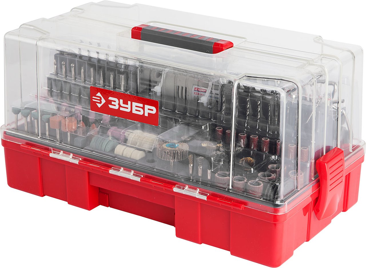 Гравер ЗУБР электрический с набором мини-насадок в кейсе, 242 предмета