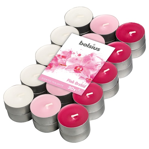 Набор свечей в гильзах Bolsius 30 шт 3,5 ч. Orchid