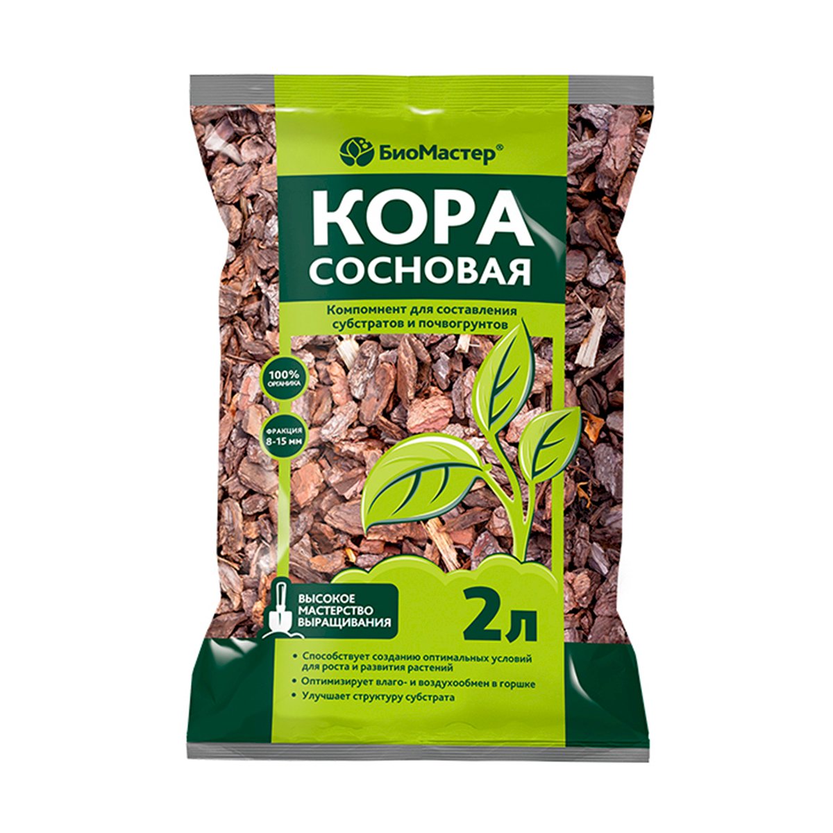 Кора сосновая БиоМастер, 2л