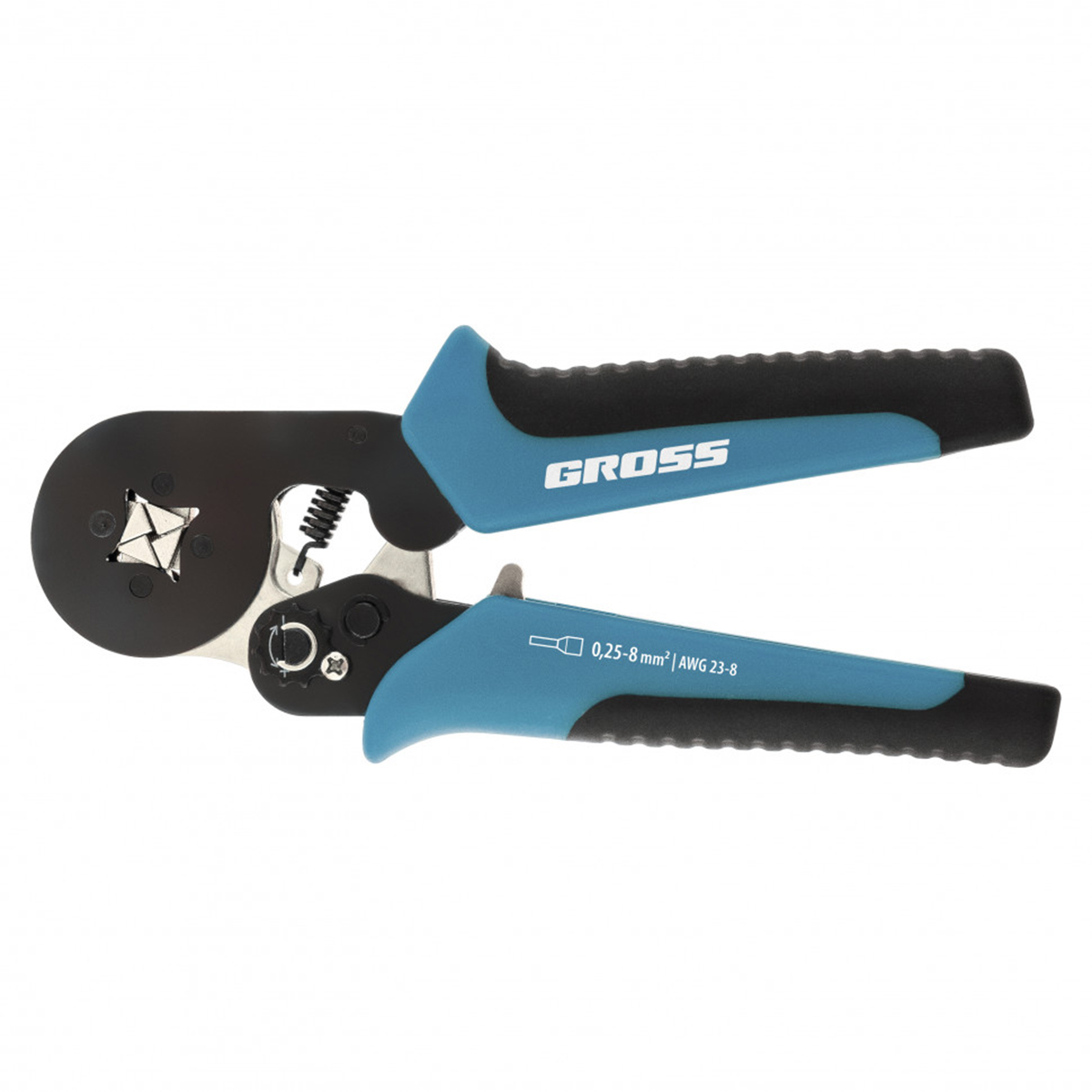 Клещи (пресс-клещи) для обжима наконечников электропроводов с сечением 0,25-8 мм2// Gross