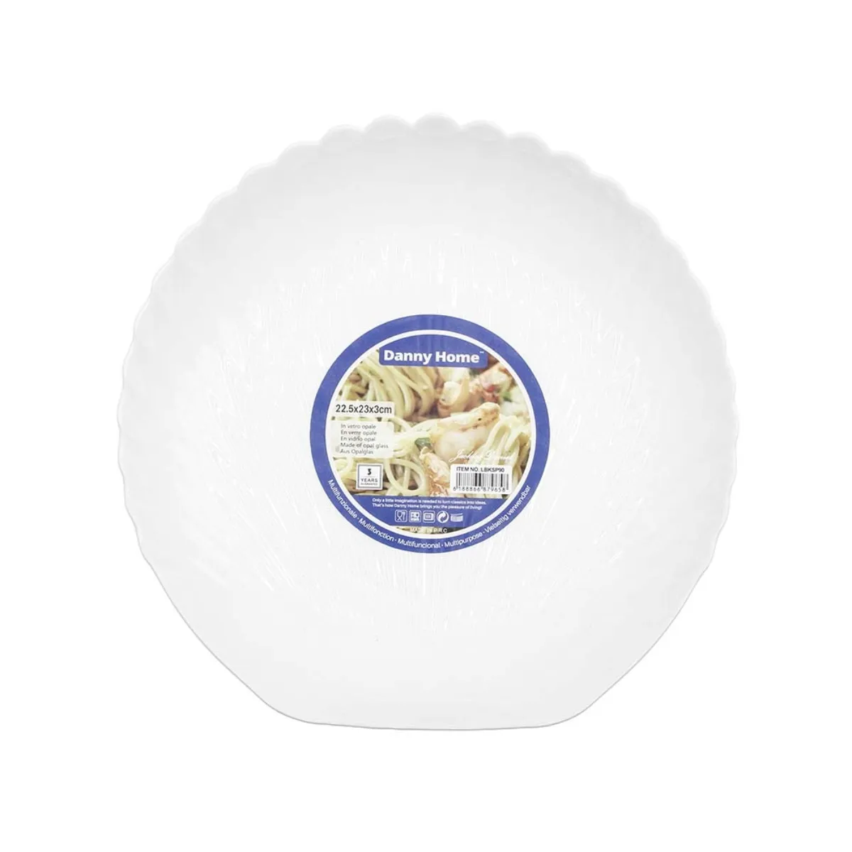 Тарелка суповая DH Ракушка 22,5х3 см опаловое стекло белый LBKSP90