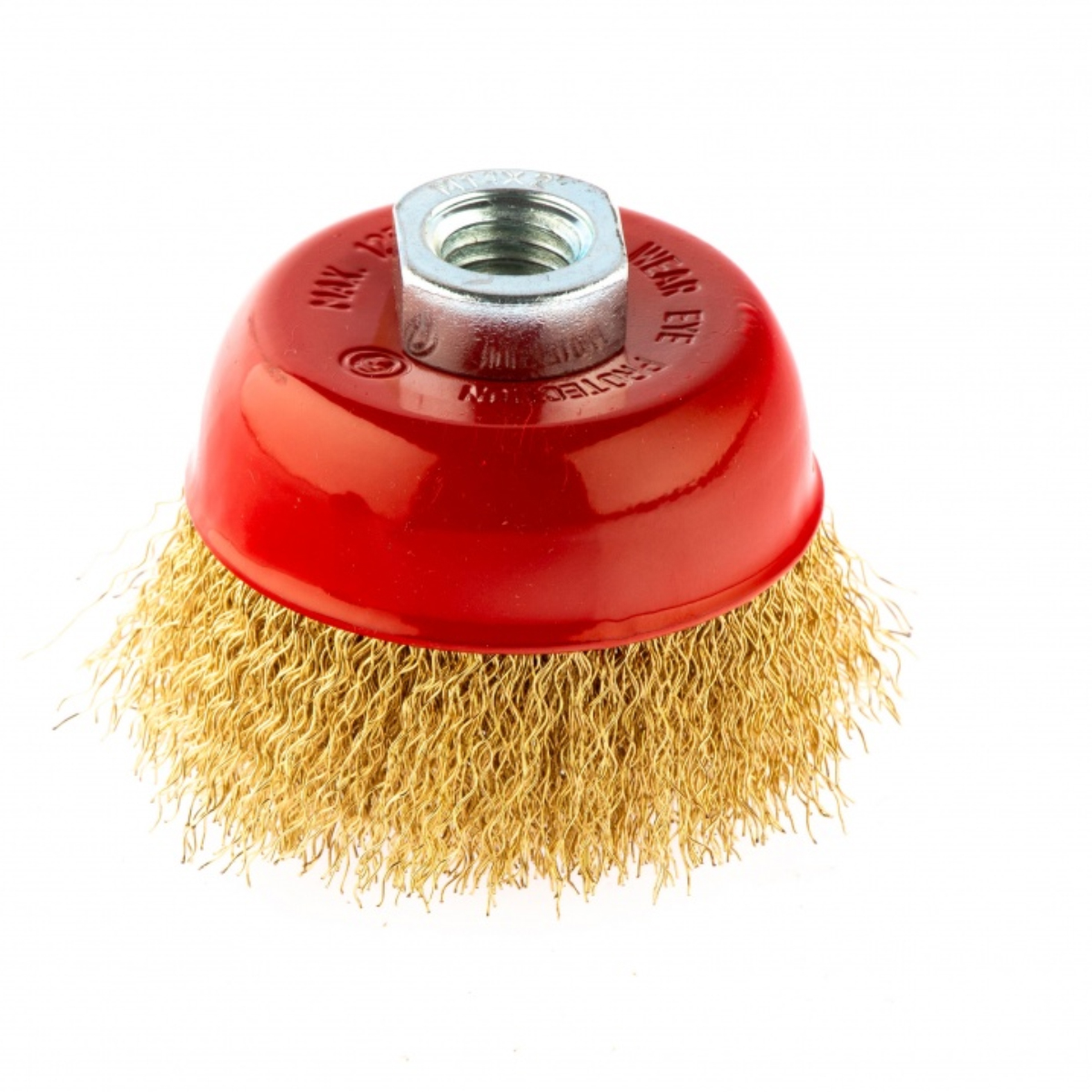 Щетка для УШМ, 75 мм, М14, "чашка", латунированная витая проволока// Matrix