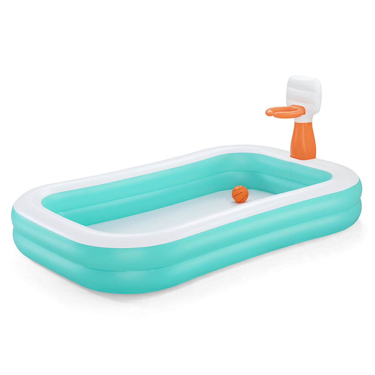 Бассейн детский с кольцом для игры в баскетбол Bestway Dunk`N Splash 251х168 см 54445