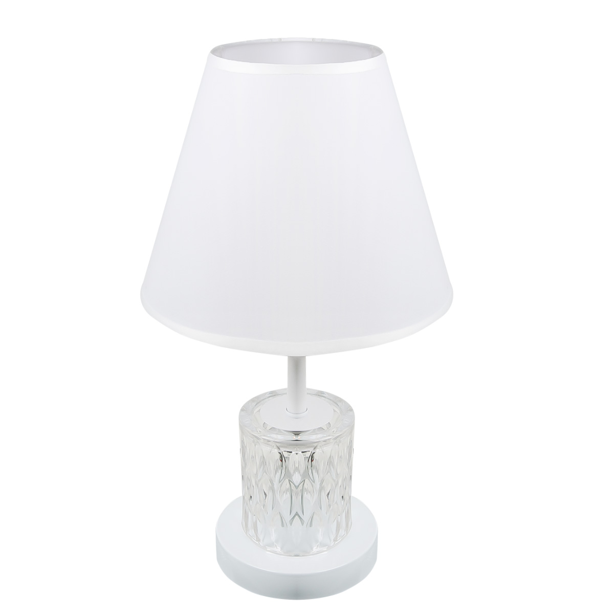 Лампа настольная белая с LED подсветкой у основания