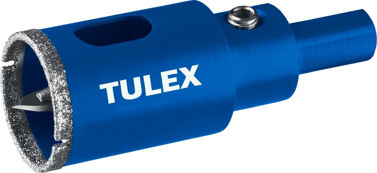 Коронка алмазная TULEX 60113-68 по стеклу и керам.плитке, центр.сверло, трехгранный хвостовик, 68мм