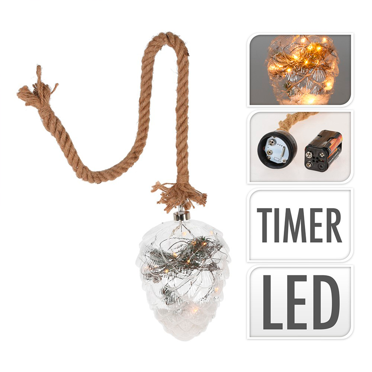 Декор подвесной Шишка с LED подсветкой XX8324570 К