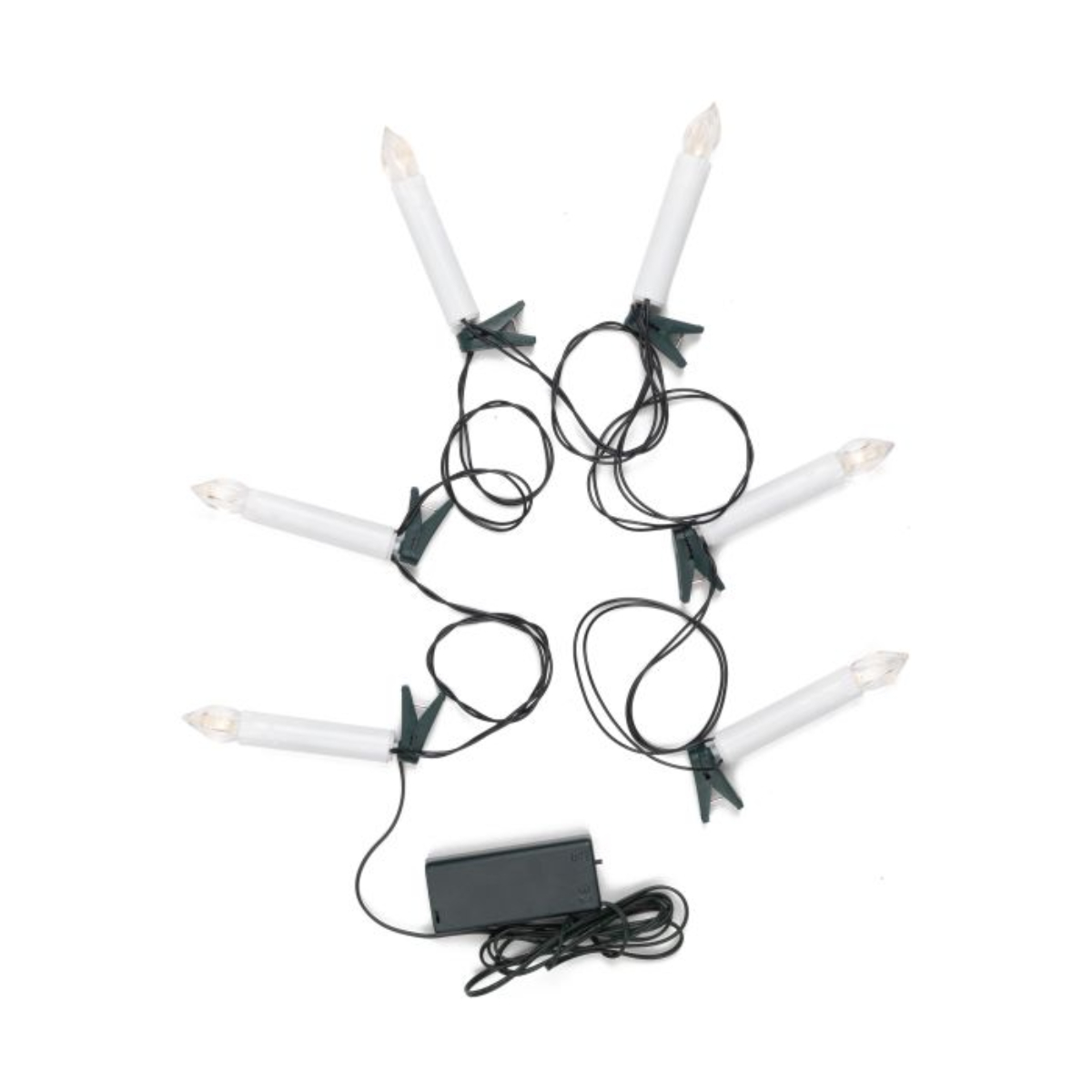 Новогодняя электрогирлянда MAGIC TIME Волшебство LED свечи на клипсах 6 LED ламп 150 cм теплый белый