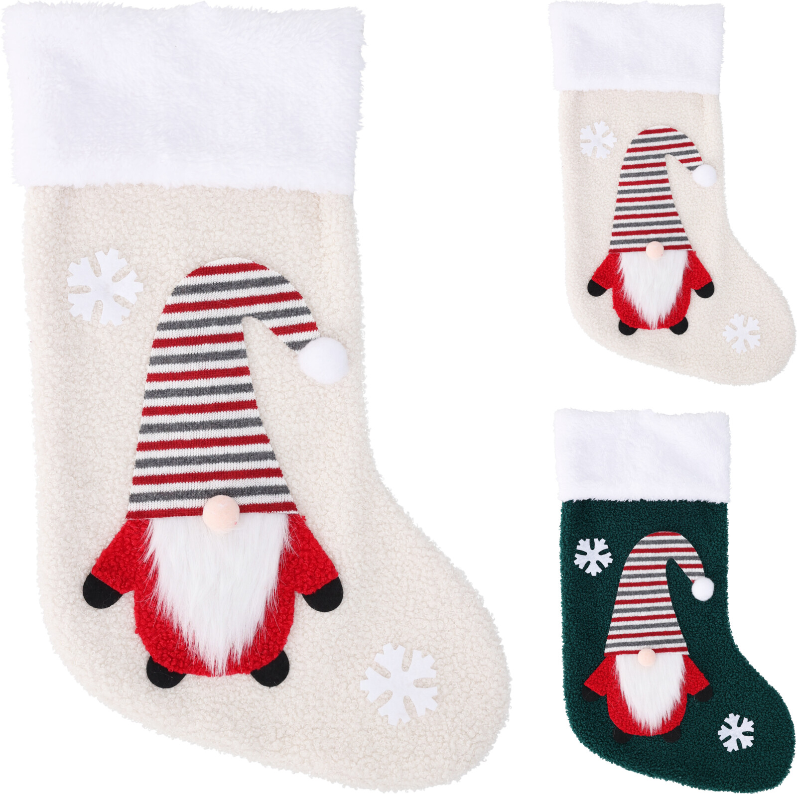 Носок для новогодних подарков Гном 43 см 2 цвета в ассортименте AAO200030 К
