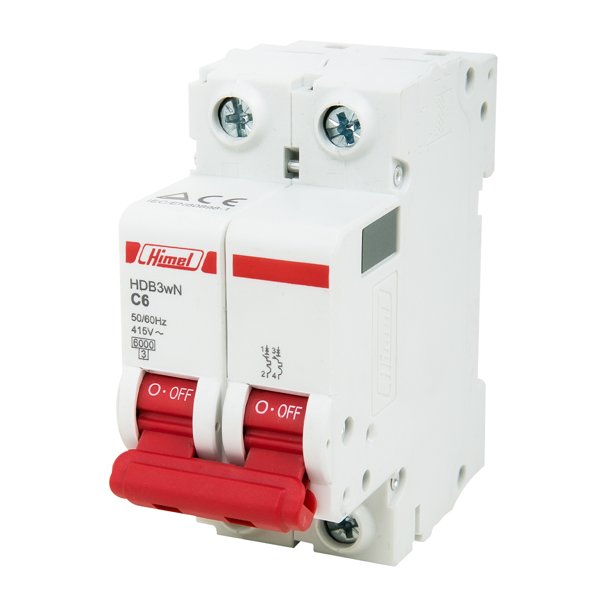 Авт выкл DZ47s 6kA 2p C 6A HIMEL 2C6