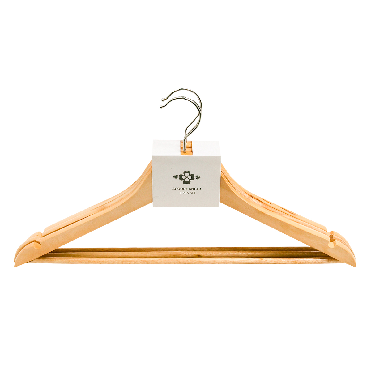 Набор вешалок для одежды 3шт бамбук 17297 PRC