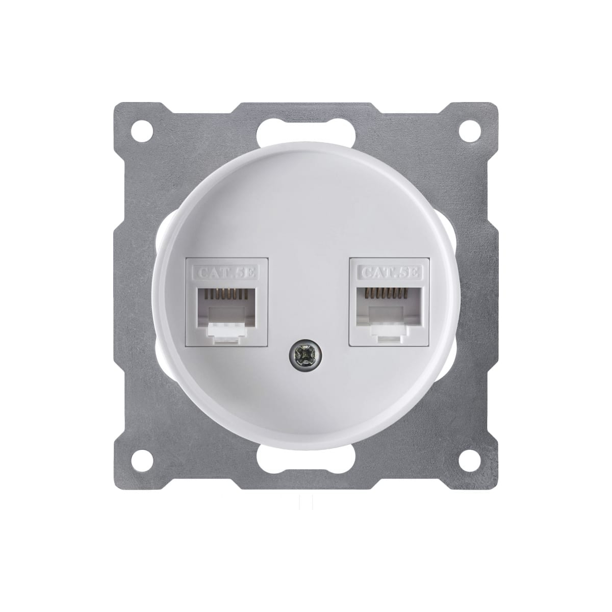 Розетка двойная компьютерная RJ45 кат^, цвет белый (серия Florence) арт.1E20901300