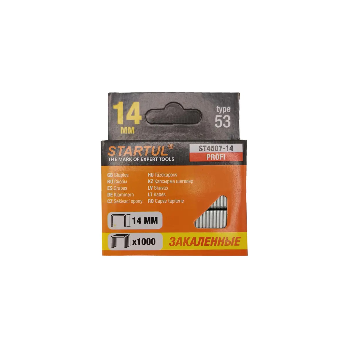 Скобы закалённ. 14мм тип 53 (1000шт) STARTUL PROFI (ST4507-14)