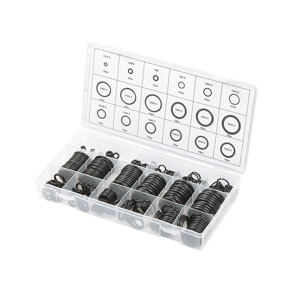 Набор резиновых уплотнительных прокладок, D 3 - 23 мм, 279 предм.// СИБРТЕХ