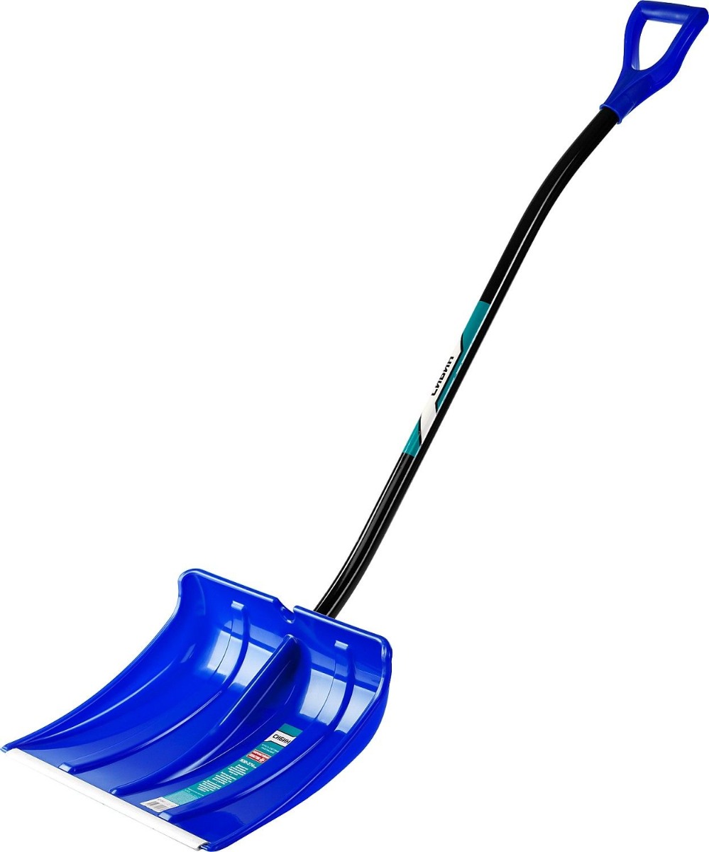Лопата снеговая СИБИН ЛПА-500, 500 мм, пластиковая, с алюминиевой планкой, эргономичный алюминиевый 