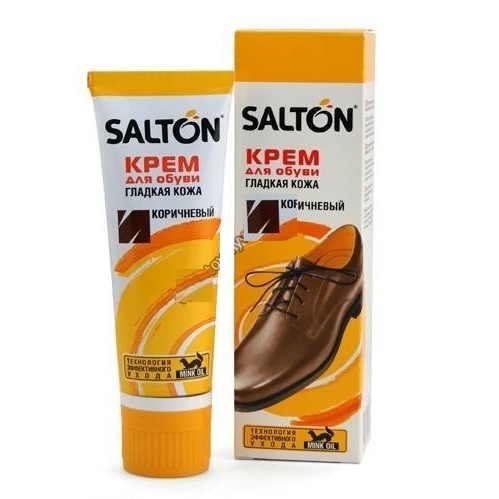 Крем Salton 75мл для обуви с норковым маслом в алюминиевой тубе (коричневый) Крем Salton 75мл для обуви с норковым маслом в алюминиевой тубе (коричневый)