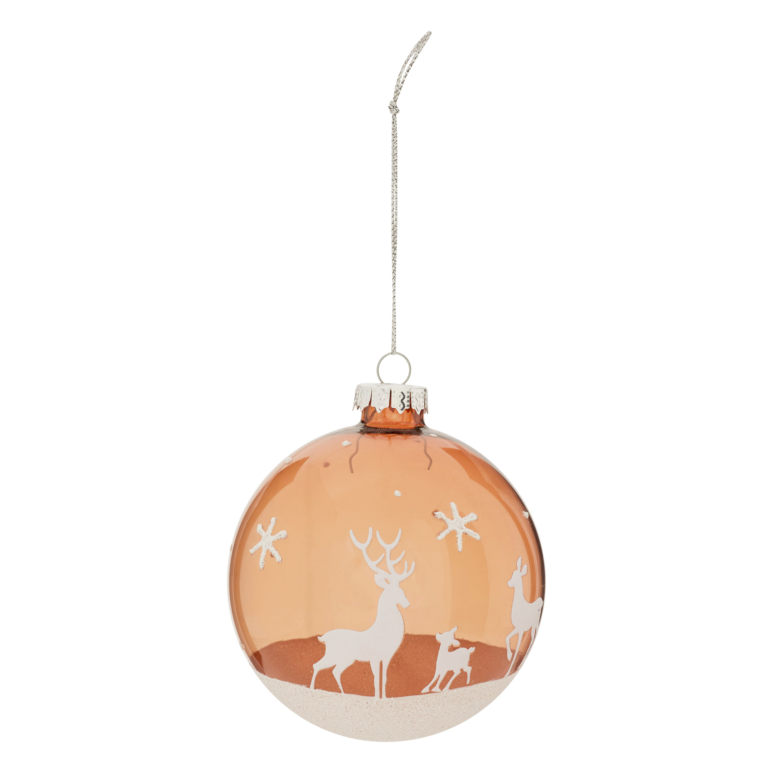 Шар елочный Atmosphera 8 см Олени на снегу, бронза 207714