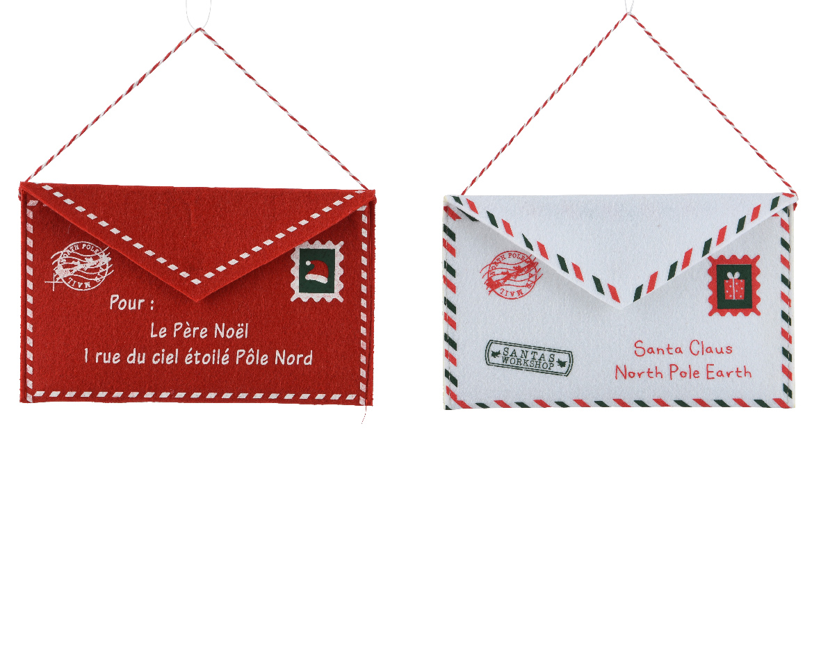 Украшение подвесное Конверт 2 цвета в ассортименте 20х13 см 709584 Kmg