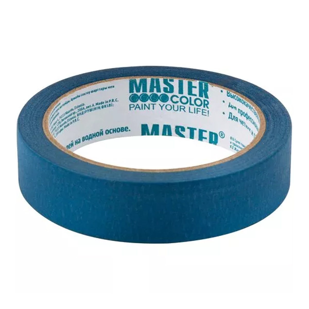 Лента малярная бумажная синяя, 36 мм x 25 м, термостойкость до 100°C, УФ-стойкость до 14 дней