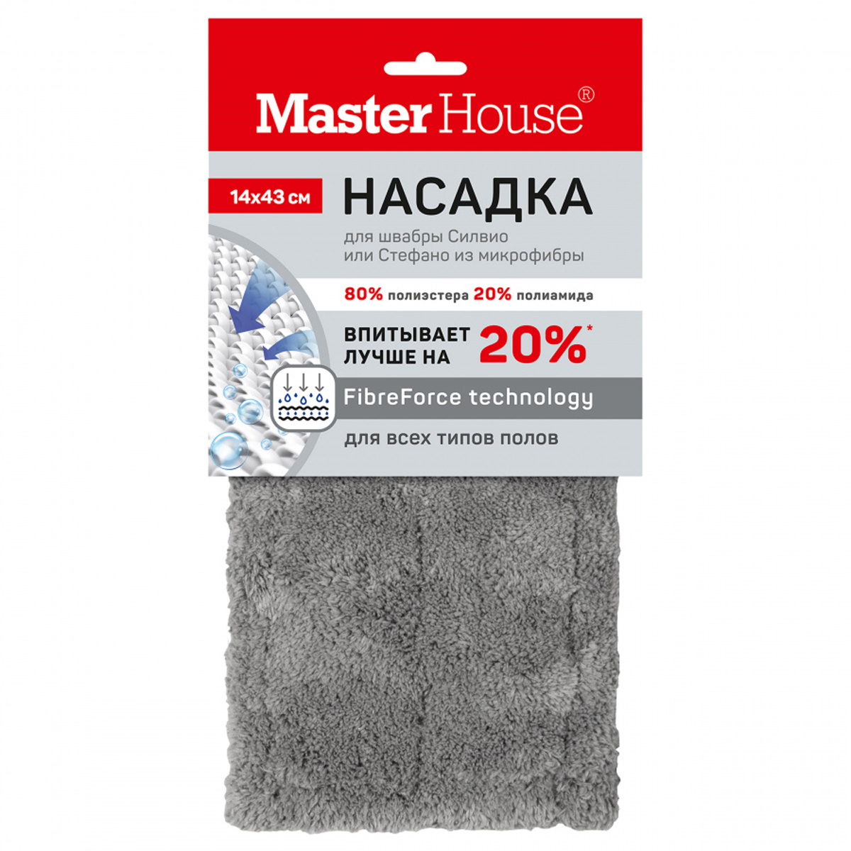 Насадка из микрофибры MOPM-3-H серый 75450