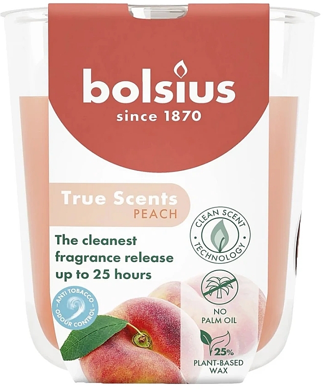 Аромасвеча в стакане Bolsius True Scents 8x7,3 см Peach