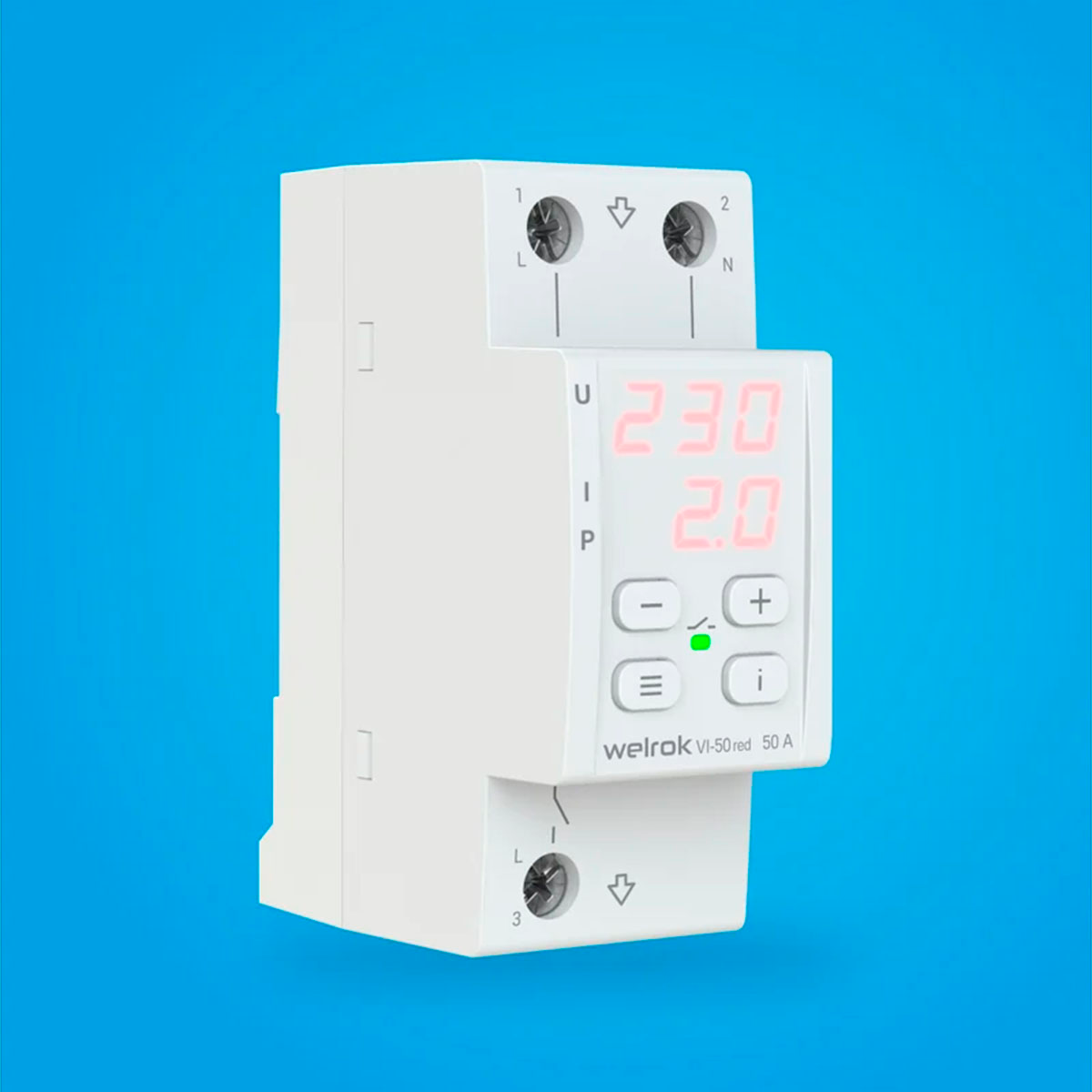 Реле напряжения с контролем тока Welrok VI-50
